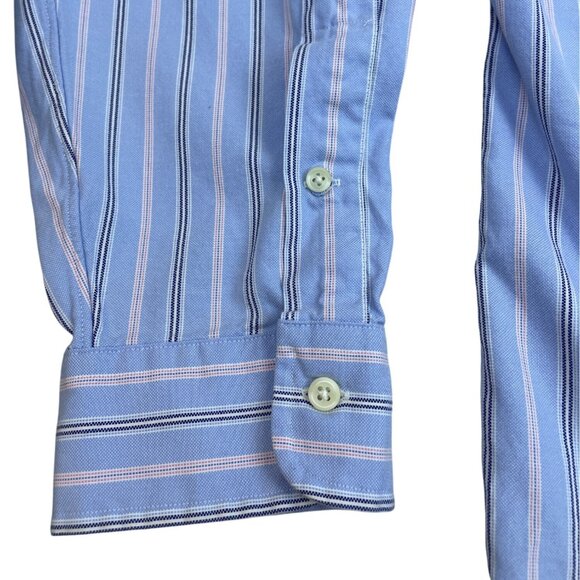 Ralph Lauren Men's Light Blue Striped Classic Fit Button-Down Shirt Sz XXL - Picture 4 of 7